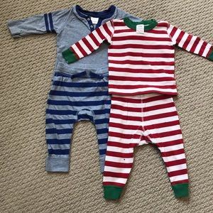 Set of 2 Hanna Andersson long john PJs Sz 75